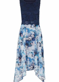 Chiffonkleid mit feiner Spitze