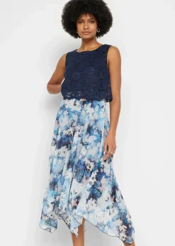 Chiffonkleid mit feiner Spitze