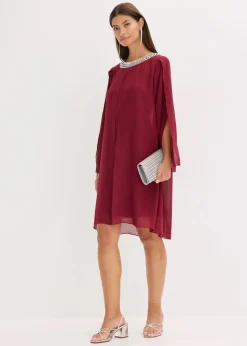 Chiffonkleid mit Strassstein-Applikation