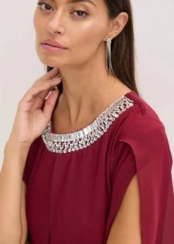 Chiffonkleid mit Strassstein-Applikation