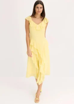 Chiffonkleid mit Trägern und Volants