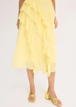 Chiffonkleid mit Trägern und Volants