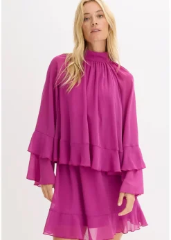 Chiffonkleid mit Volants