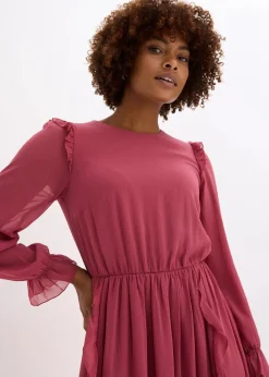 Chiffonkleid mit Volants