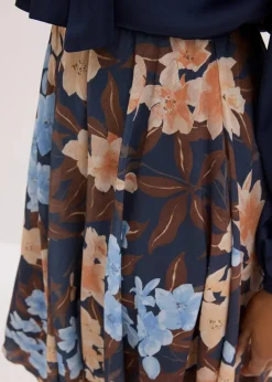 Chiffon-Midirock mit asymmetrischem Saum