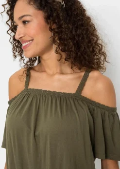 Cold-Shoulder-Shirt aus softer Viskose