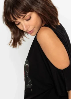 Cold-Shoulder-Shirt aus Viskose