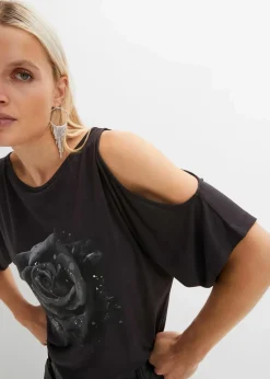 Cold-Shoulder-Shirt aus Viskose