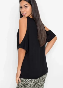 Cold-Shoulder-Shirt aus Viskose