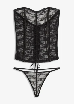 Corsage + String aus Spitze (2-tlg.Set)