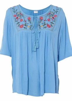 Crincle- Tunika aus softer Viskose