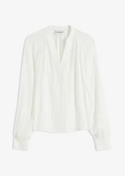 Crinkle-Bluse mit Lurex