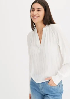 Crinkle-Bluse mit Lurex