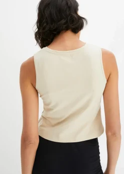 Cropped Top aus weichem Baumwoll-Mix