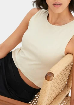Cropped Top aus weichem Baumwoll-Mix