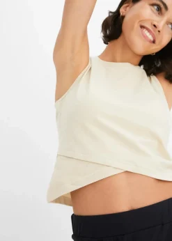 Cropped Top aus weichem Baumwoll-Mix
