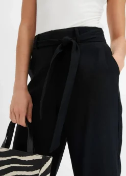 Culotte aus luftigem Leinen-Mix