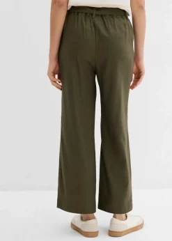 Culotte aus luftigem Leinen-Mix