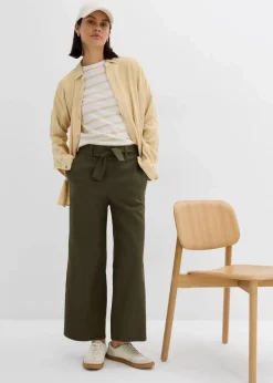 Culotte aus luftigem Leinen-Mix