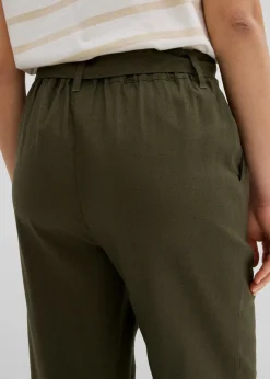 Culotte aus luftigem Leinen-Mix