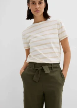 Culotte aus luftigem Leinen-Mix