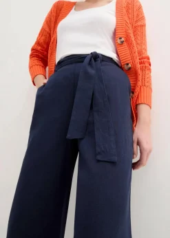 Culotte aus luftigem Leinen-Mix