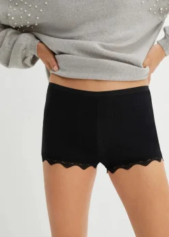 Damen Boxer aus leichter Baumwolle mit Spitze (3er Pack)