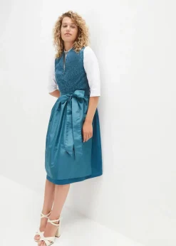 Dirndl mit Jacquardmuster und Schürze in Midilänge (2-tlg.Set)