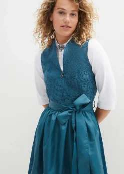 Dirndl mit Jacquardmuster und Schürze in Midilänge (2-tlg.Set)