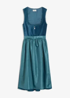 Dirndl mit Samt in Midilänge (2-tlg.Set)