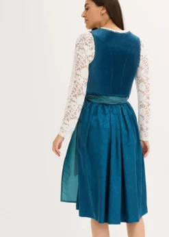 Dirndl mit Samt in Midilänge (2-tlg.Set)