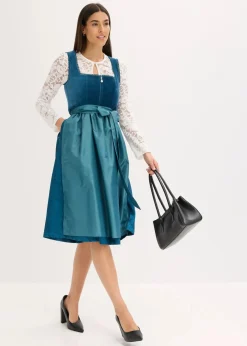 Dirndl mit Samt in Midilänge (2-tlg.Set)