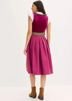 Dirndl mit Samt in Midilänge (2-tlg.Set)