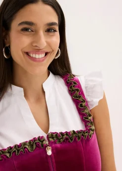 Dirndl mit Samt in Midilänge (2-tlg.Set)