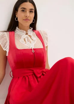 Dirndl mit Samt in Midilänge (2-tlg.Set)