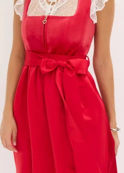 Dirndl mit Samt in Midilänge (2-tlg.Set)