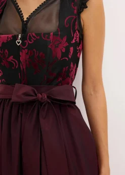 Dirndl mit Samt in Midilänge (2-tlg.Set)