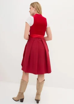 Dirndl mit Samt-Mieder und Satin-Schürze (2-tlg.Set)