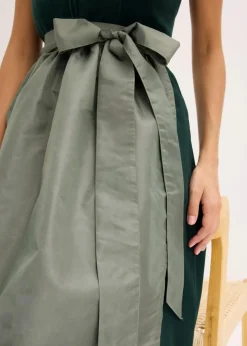 Dirndl mit Samt-Mieder und Satin-Schürze (2-tlg.Set)