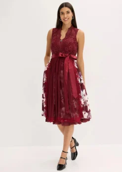 Dirndl mit Stickerei und Samtrock (2-tlg.Set)