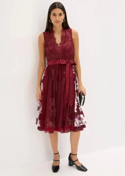 Dirndl mit Stickerei und Samtrock (2-tlg.Set)