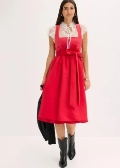 Dirndlbluse aus zartem Tüll mit Punktemuster