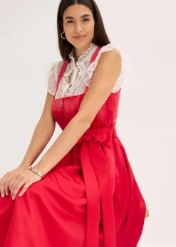 Dirndlbluse aus zartem Tüll mit Punktemuster