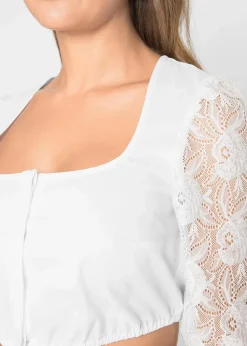 Dirndlbluse mit Spitzenarm