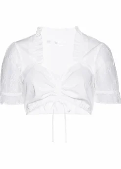 Dirndlbluse mit Spitzenärmeln