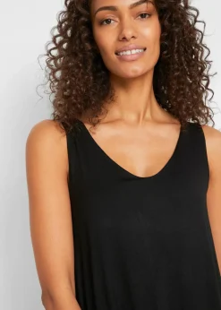 Doppellagiges Long-Top aus Viskose-Mix