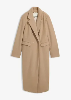 Doppelreihiger Mantel in Wolloptik