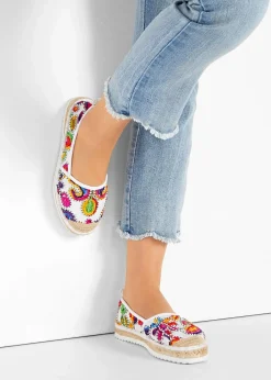 Espadrilles mit Stickerei