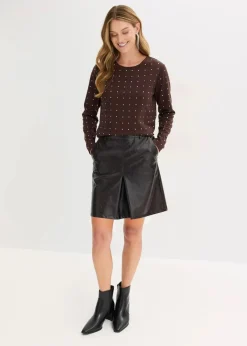 Faltenrock aus Lacklederimitat