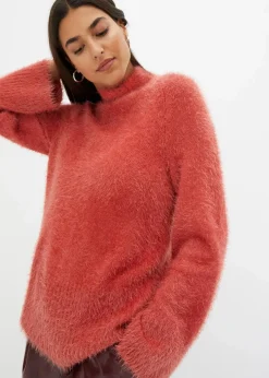 Federgarn-Pullover mit weiten Ärmeln, Boxy-Fit